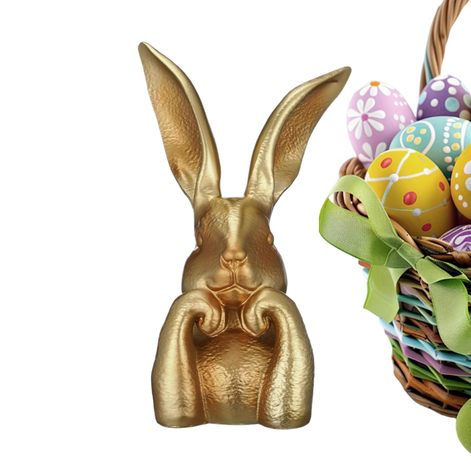 Décoration de lapin doré moderne pour étagère et cheminée de salon