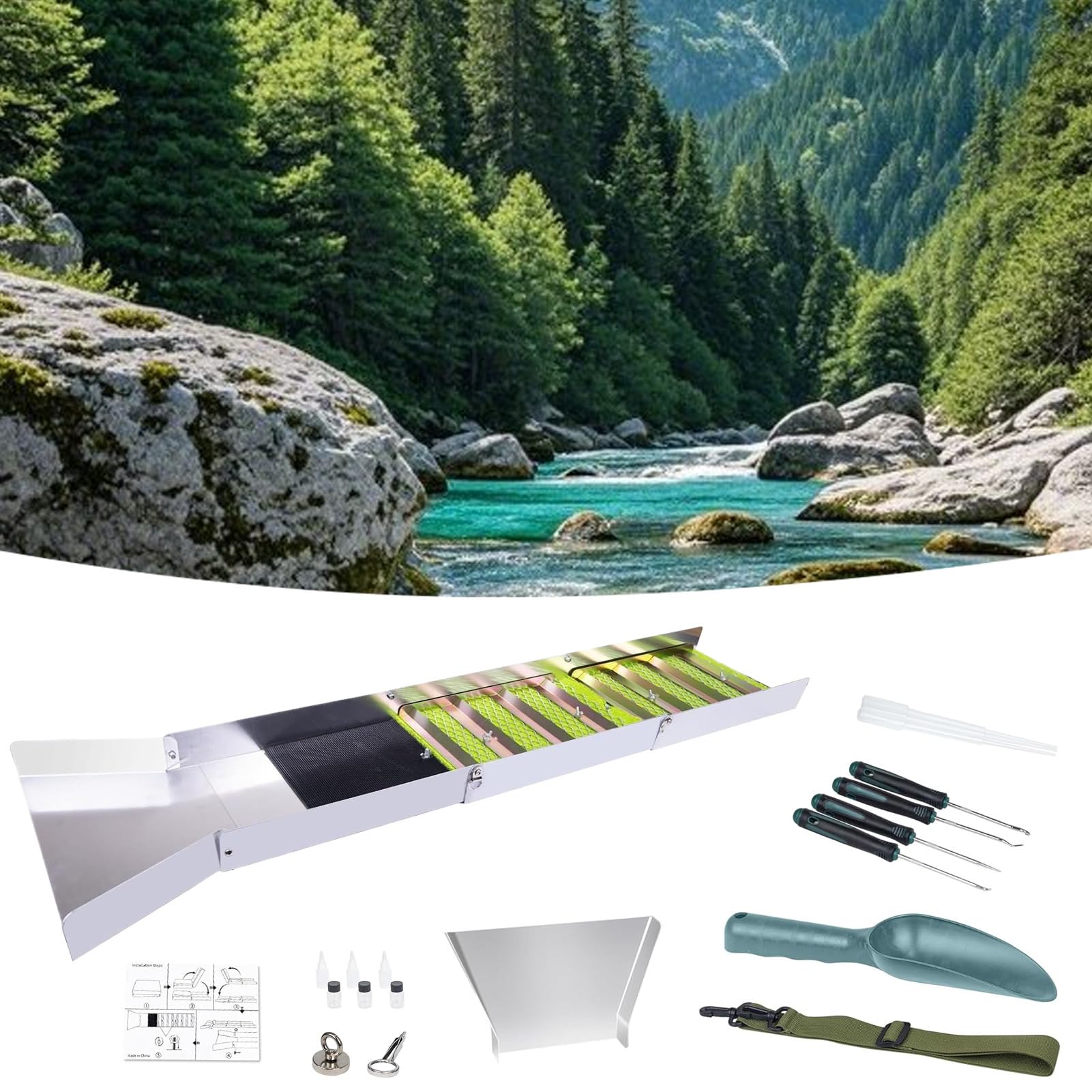 Ricerca 'Oro Set di Strumenti da prospezione, scavo, Raccolta e | Lavaggio Manuale Oro Scavo Attrezzatura Scavo e Caccia Rocce per Principianti Appassionati Adulti Outdoor Avventura