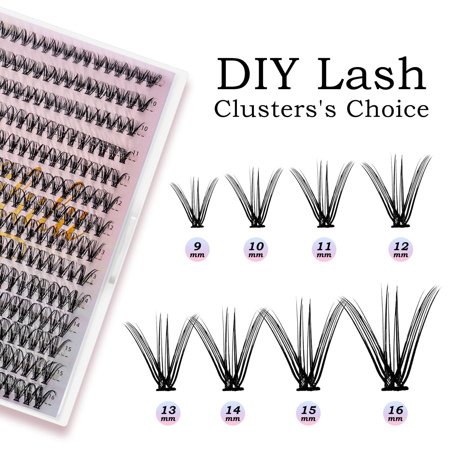 Uilulu DIY Lash Extension Kit - 280pcs Individual Lashes (30D, 0.07D, 9-16MM) with Lash Bond, Seal, Remover & Tweezers - Image 2