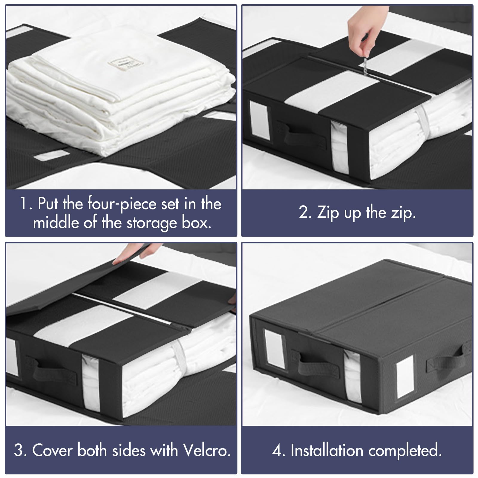 Organisateur De Draps Et Boîte De Rangement, Paquet De 2, Organisateur De Draps Pliable Organisateur De Couette Beige 92665302