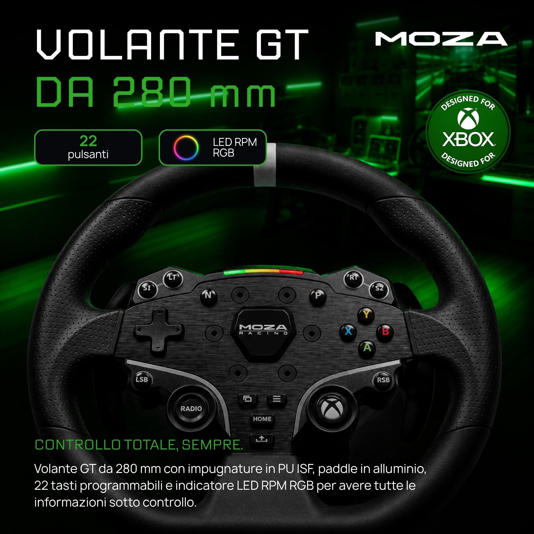 MOZA R3 Bundle Volante Simulatore di Guida PC con Base Direct Drive 3.9 Nm, Volante Xbox Series X | S e Xbox One., Pedaliera Sim Racing SR-P Lite, Morsetto da Tavolo Incluso