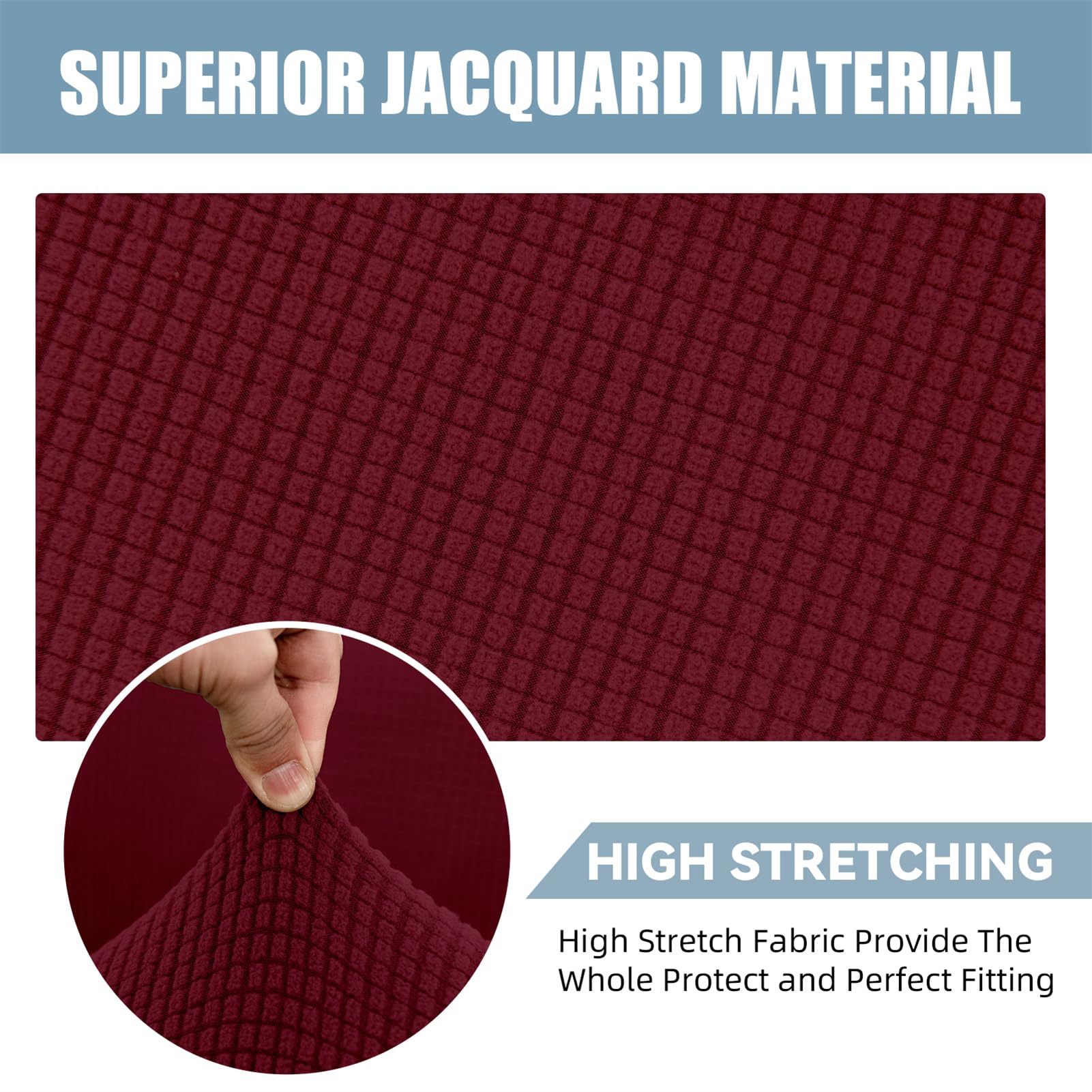Chesterfield Copridivano per divano a 1/2/3 posti, elastico, adatto agli animali domestici, con braccioli, elegante protezione per divano rosso per cani e gatti (2 posti)