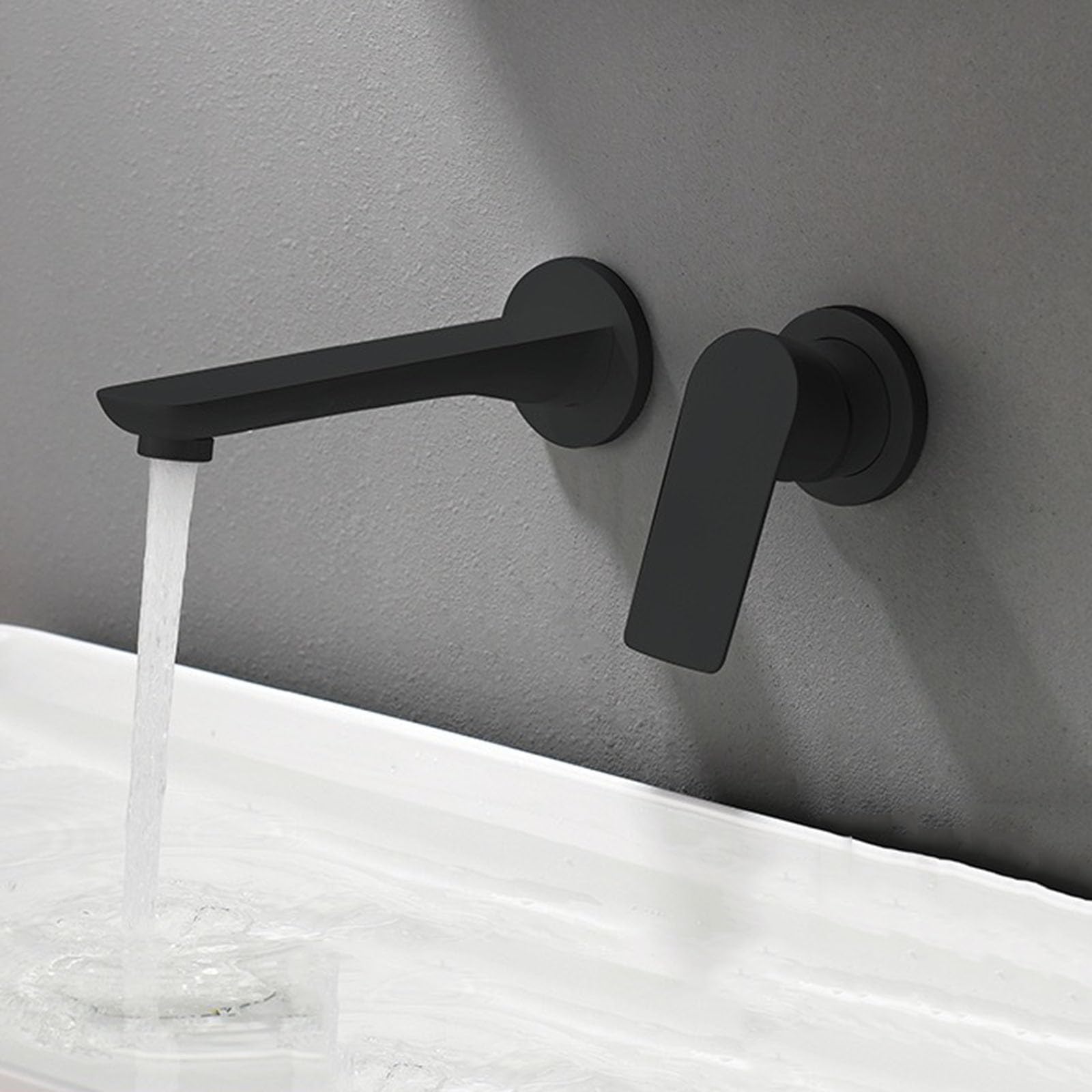 Mitigeur lavabo encastrable laiton noir robinet salle bain monocommande