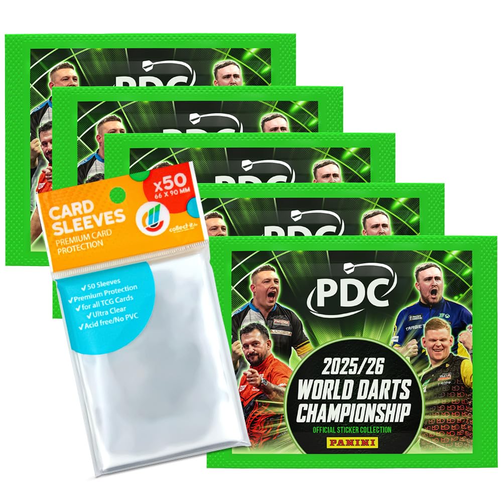 Bundle with Darts PDC World Championship Sticker 2026-5 Bags + Exclusive Collect-It Cases