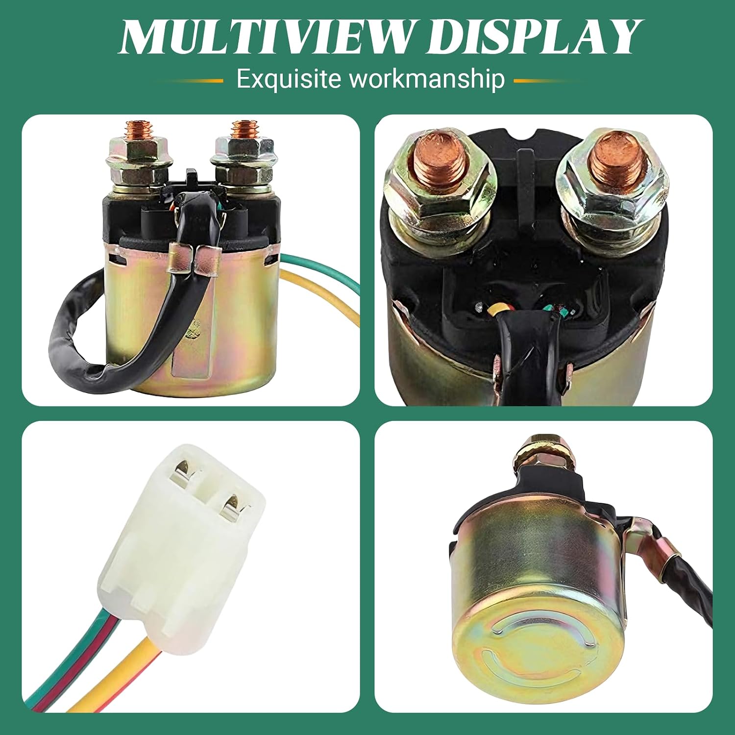 Starter Solenoid Relay for for Honda TRX90 TRX200 TRX300 TRX350 TRX400 TRX420 TRX450 TRX500 TRX520 TRX650 TRX680 Rancher FourTrax Foreman ATV, 35850-HM7-000 Relay Harness Plug Accessories