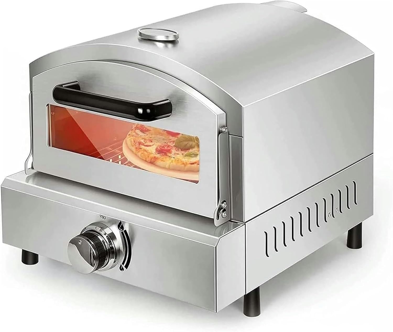Portable Outdoor Fired Pizza Oven Commercial Pizza Oven， Electric Oven Multipurpose Toaster Bake Broiler Capacity Stainless Steel Pretzels