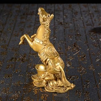 Chinese Fengshui Handmade Brass Rich Horse Statues Home Decor Gift