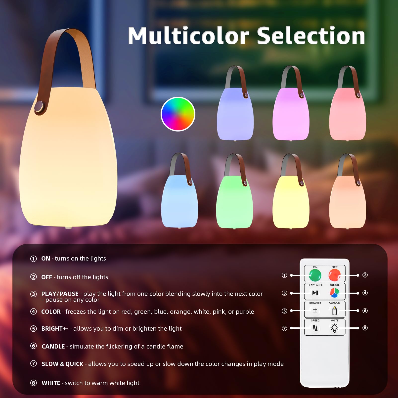 RWWR Wireless Table Lamp Portable LED Outdoor Table Lamp 3000K and