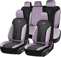 Vista 15 de Coverado Fundas de asiento delantero, fundas de asiento beige, 2 asientos, protectores de cuero para automóvil, paquete de 2, fundas de asiento