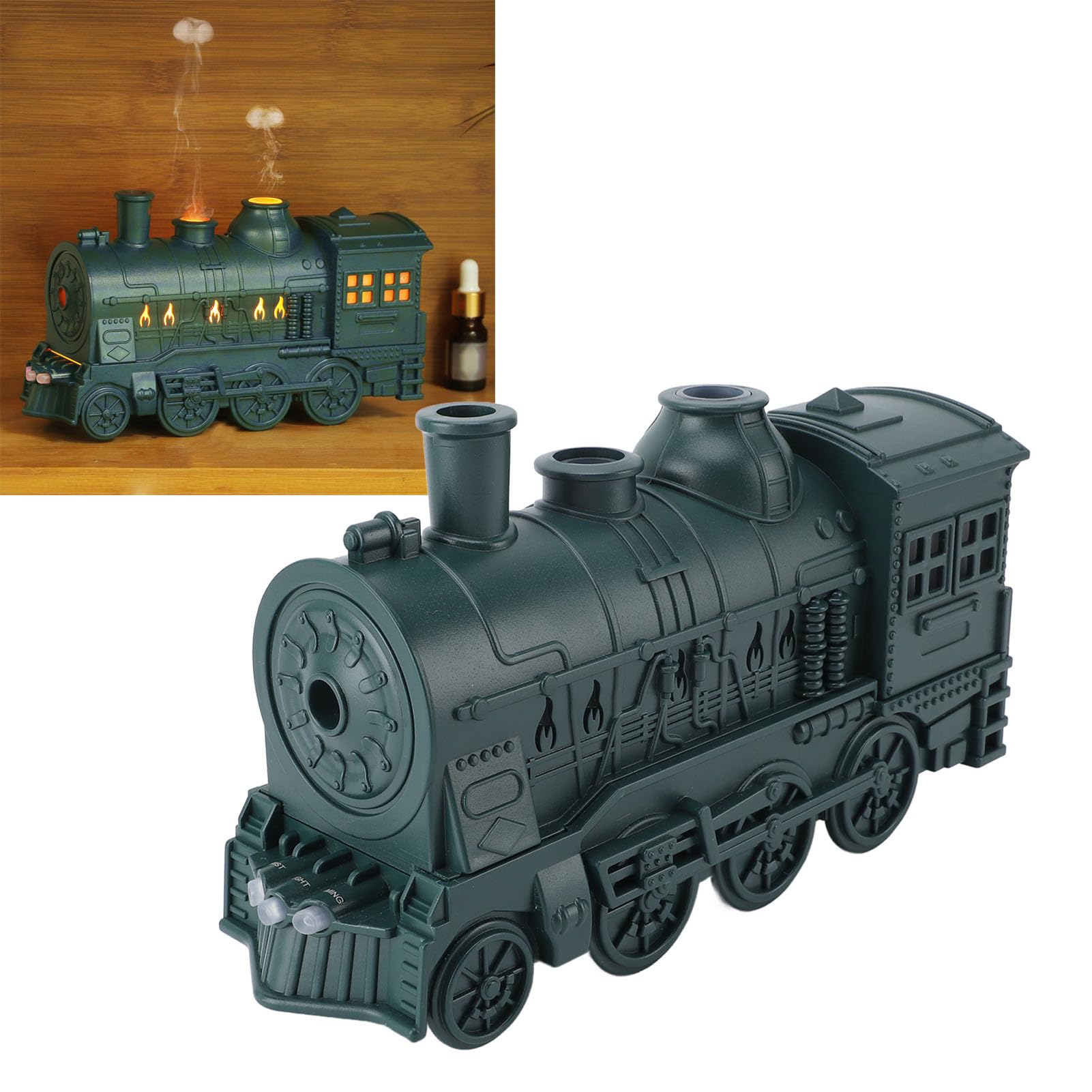Diffusore per Treni, Diffusore Umidificatore per Treni da 300 Ml, Diffusore di Oli Essenziali, Umidificatore a Nebbia Fredda, per Ufficio in Camera da Letto (Spina europea)