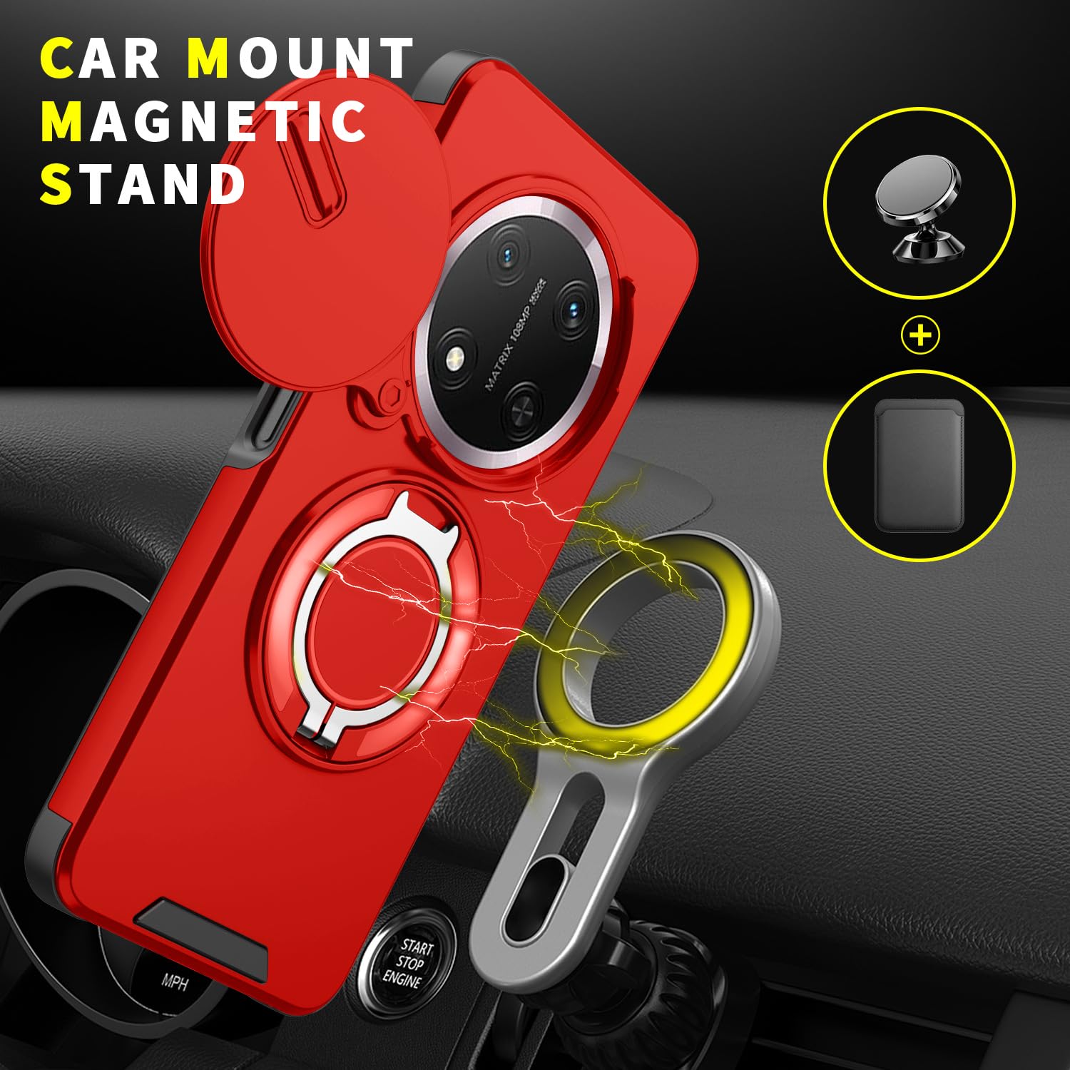 For Honor Magic 7 Lite Case Car Magnetic Holder Ring Armor - View #6