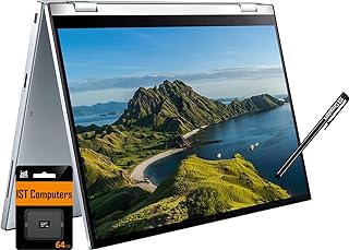 ASUS Chromebook Flip C433 14" IPS FHD 2-in-1 Touchscreen (Intel Core M3-8100Y, 8GB RAM, 128GB Storage (64GB eMMC + 64GB SD Card), Stylus) Home & Student Laptop, Lightweight, Chrome OS