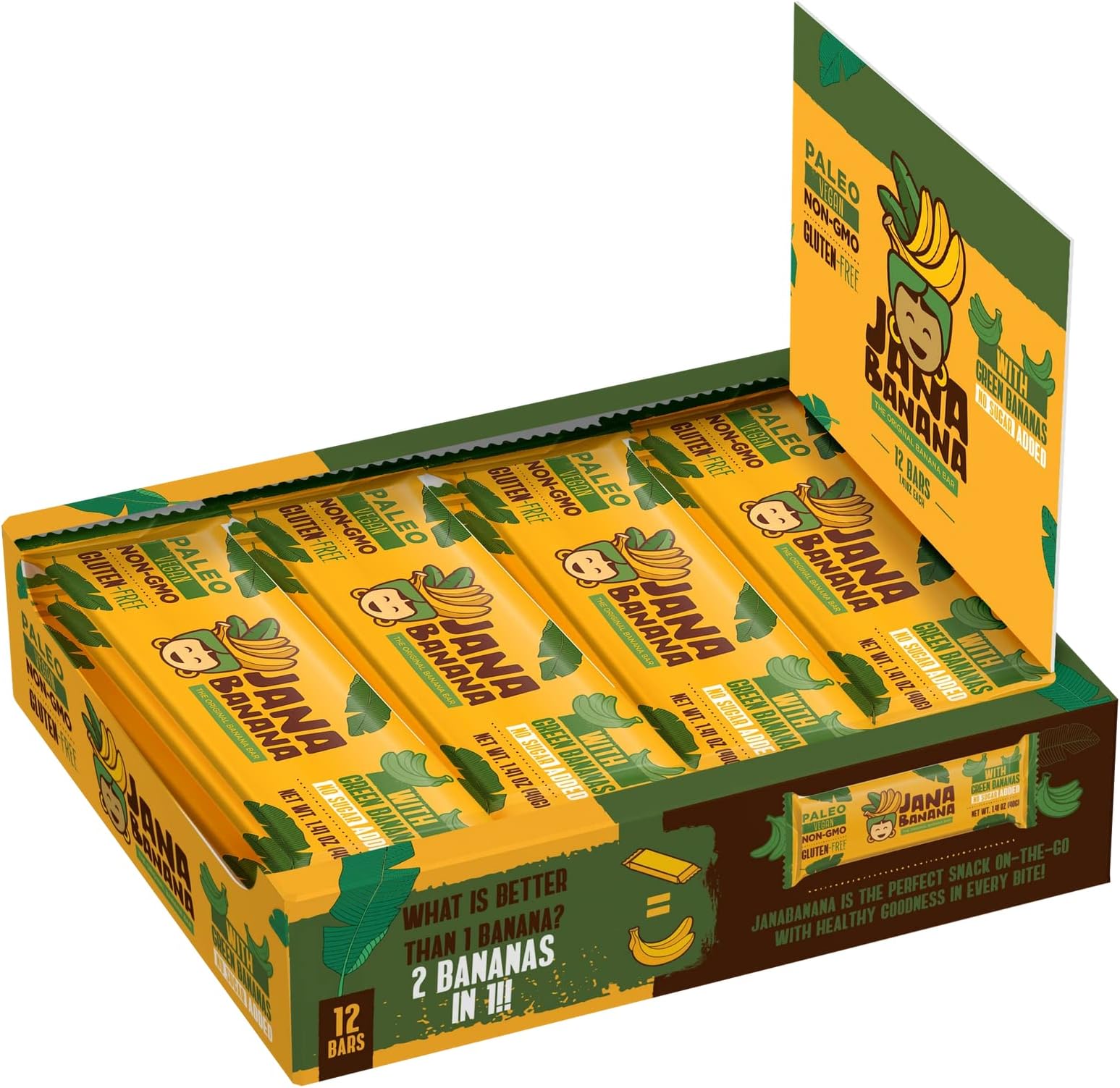Jana Banana Plant Based Bar with Green Bananas (Pack of 12)