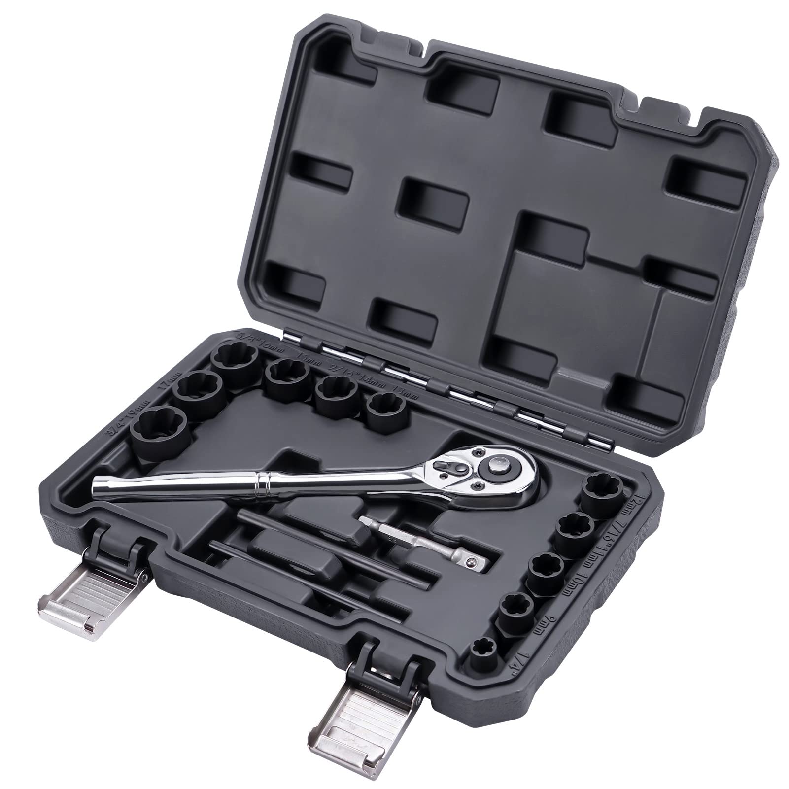 Buy DeShan Damaged Stripped Bolt & Nut Extractor Set, 16PC Heavy Duty