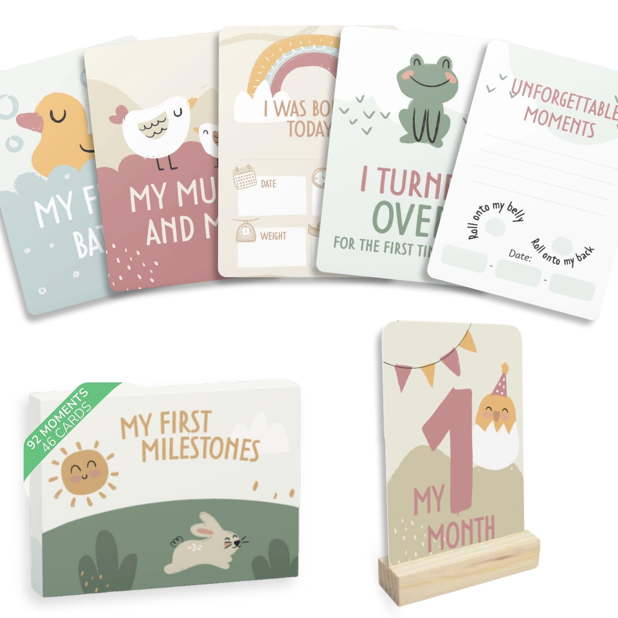 HUBORNS – Tarjetas Cumple Mes Bebé de Mis Primeras Veces