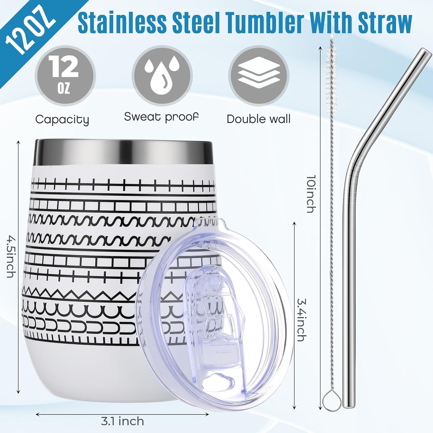 Geiserailie 4 Pcs 12 oz Funny Message Coffee Mug Birthday White Elephant Gifts Stainless Steel Insulated Tumblers Wine Cup Gag Gift for for Employee Appreciation Coworkers Friends Father (White) - Image 2