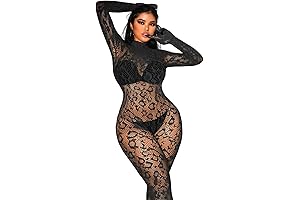 Poster One Piece Mesh Full Body Fishnets Bodysuit