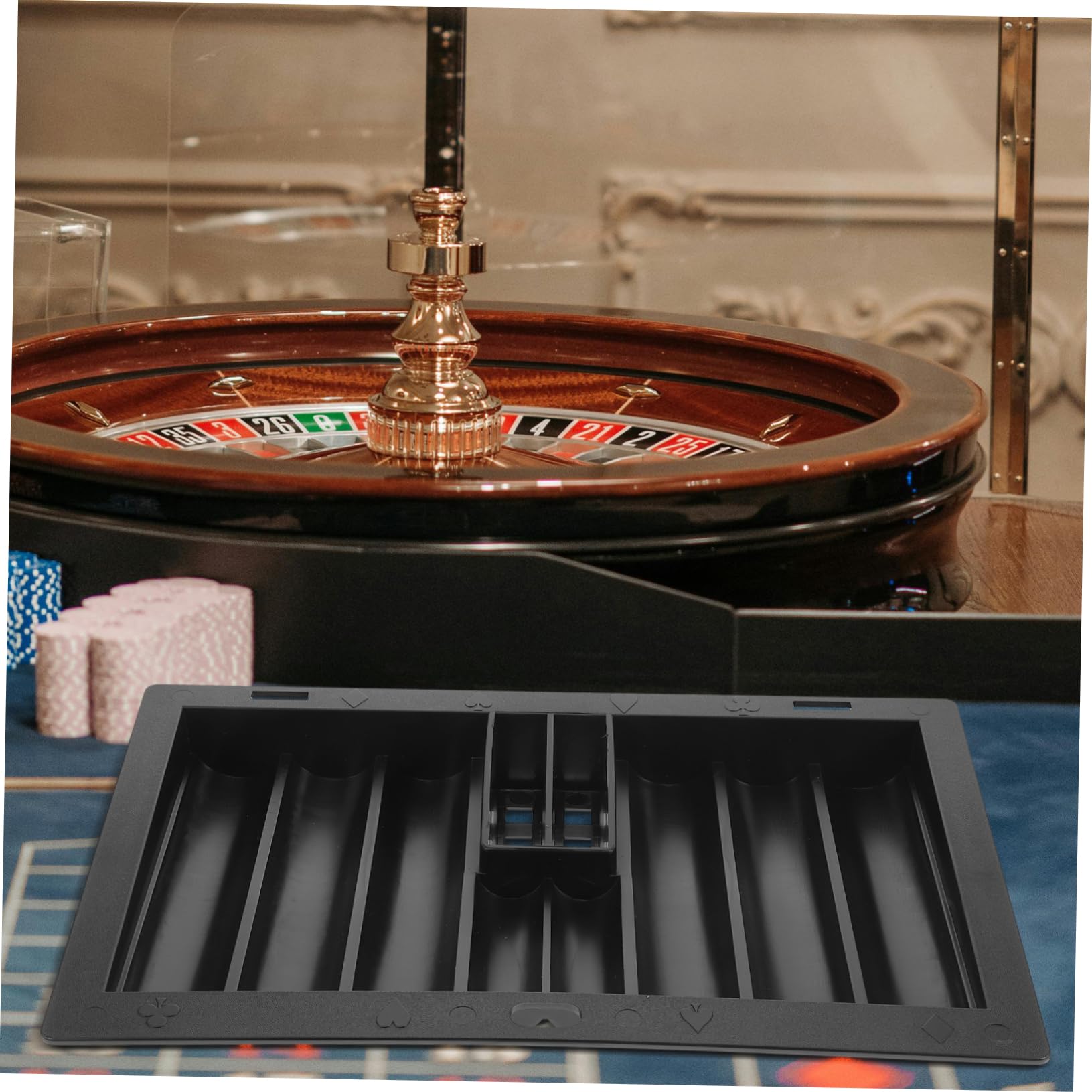 ibasenice Vassoio Portatile per Fiches da Poker Scatola di Stoccaggio in Acrilico Organizer da Tavolo Porta Fiches Multifunzione Comodo per Uso Domestico e Giochi Vari