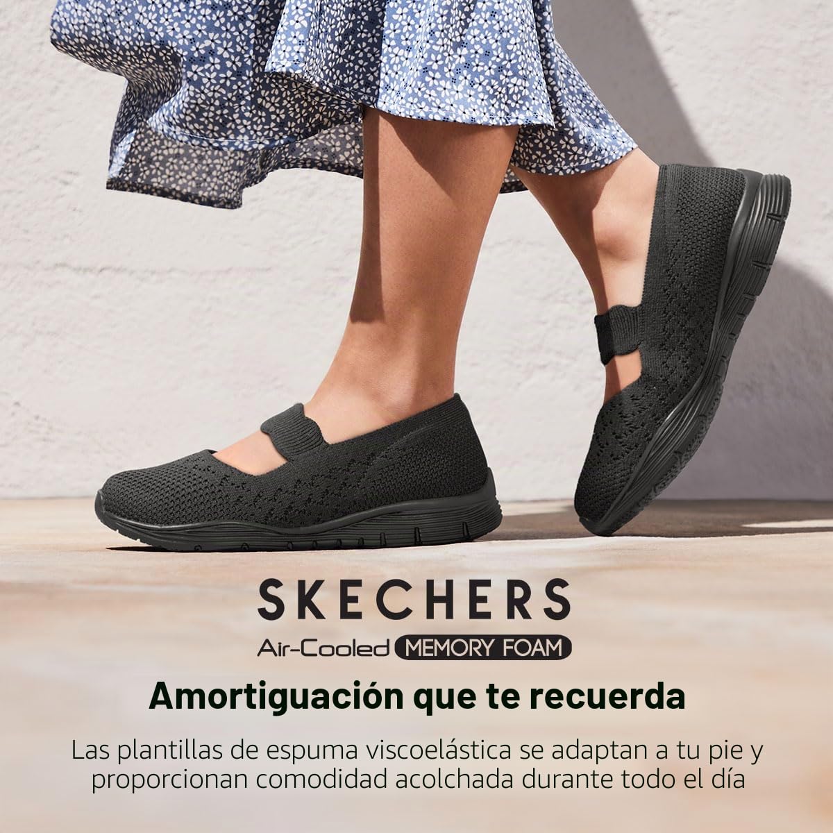 Skechers Seager - Power Hitter - Engineered Knit Mary Jane Mercedita planaMujer