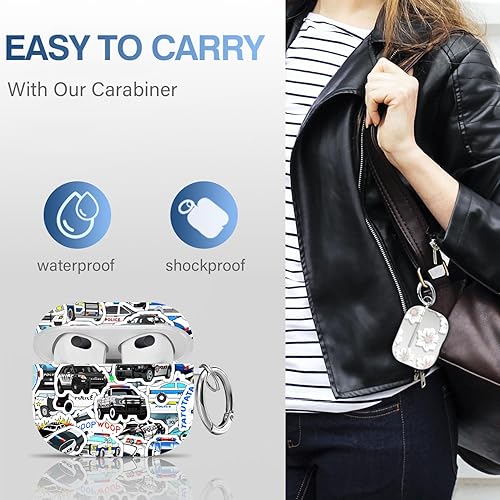 Vista 157 de Maxjoy for AirPods 2nd Generation Case, Unique Design Hard Protective Shockproof Airpods Case Cover with Keychain Compatible with Apple AirPods Sea