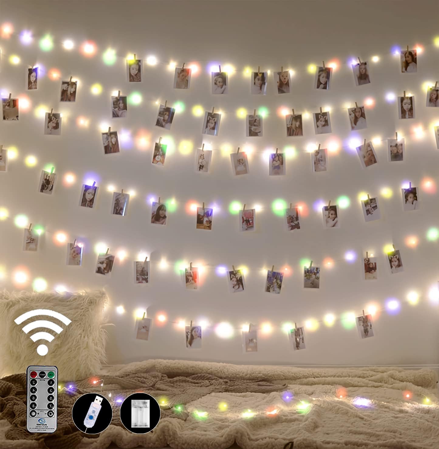 FavFactory 44ft Photo Clip String Fairy Lights 100 LED