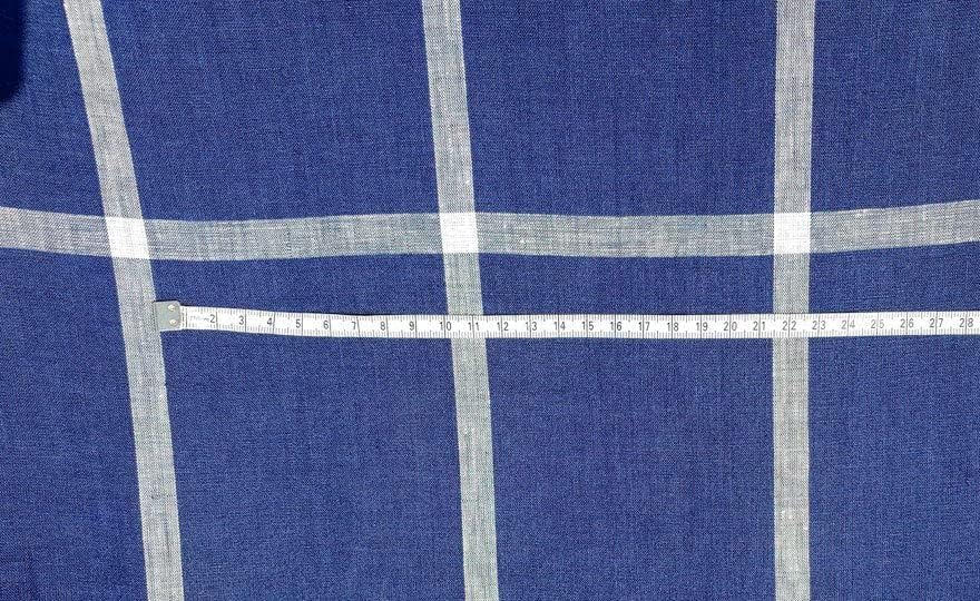 Miniatura 7 de Tela de lino 100% a cuadros azul marino, ligera y transpirable, ideal para ropa elegante y decoración del hogar