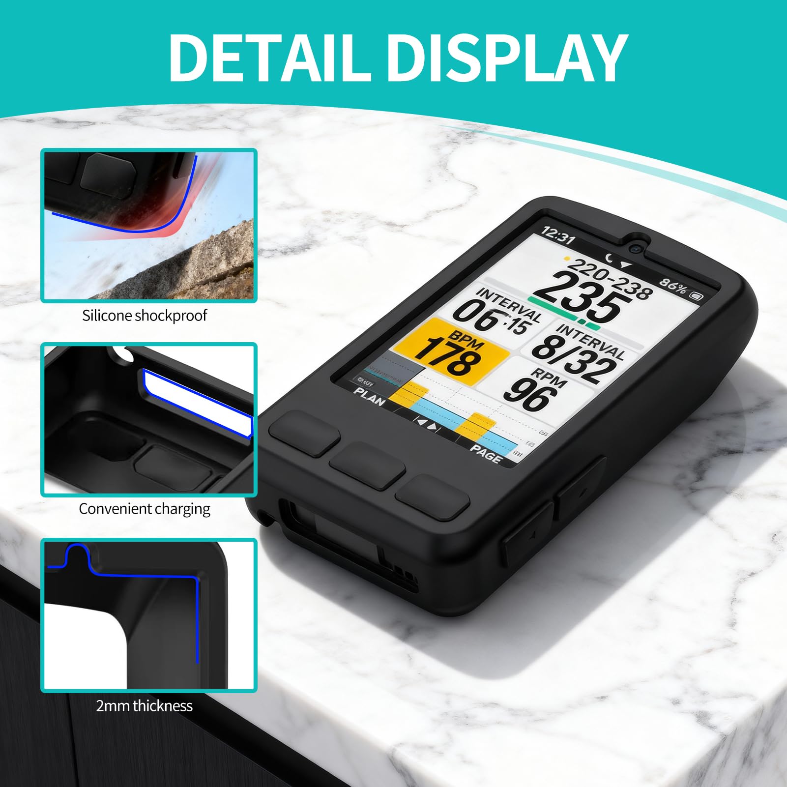 ELEMNT ROAM Custodia, Silicone Custodia Compatibile con Wahoo ELEMNT ROAM 3/ROAM V3 Cover per Computer Da Bicicletta GPS Protettiva per Wahoo ROAM3 Antiurto Resistente ai Graffi