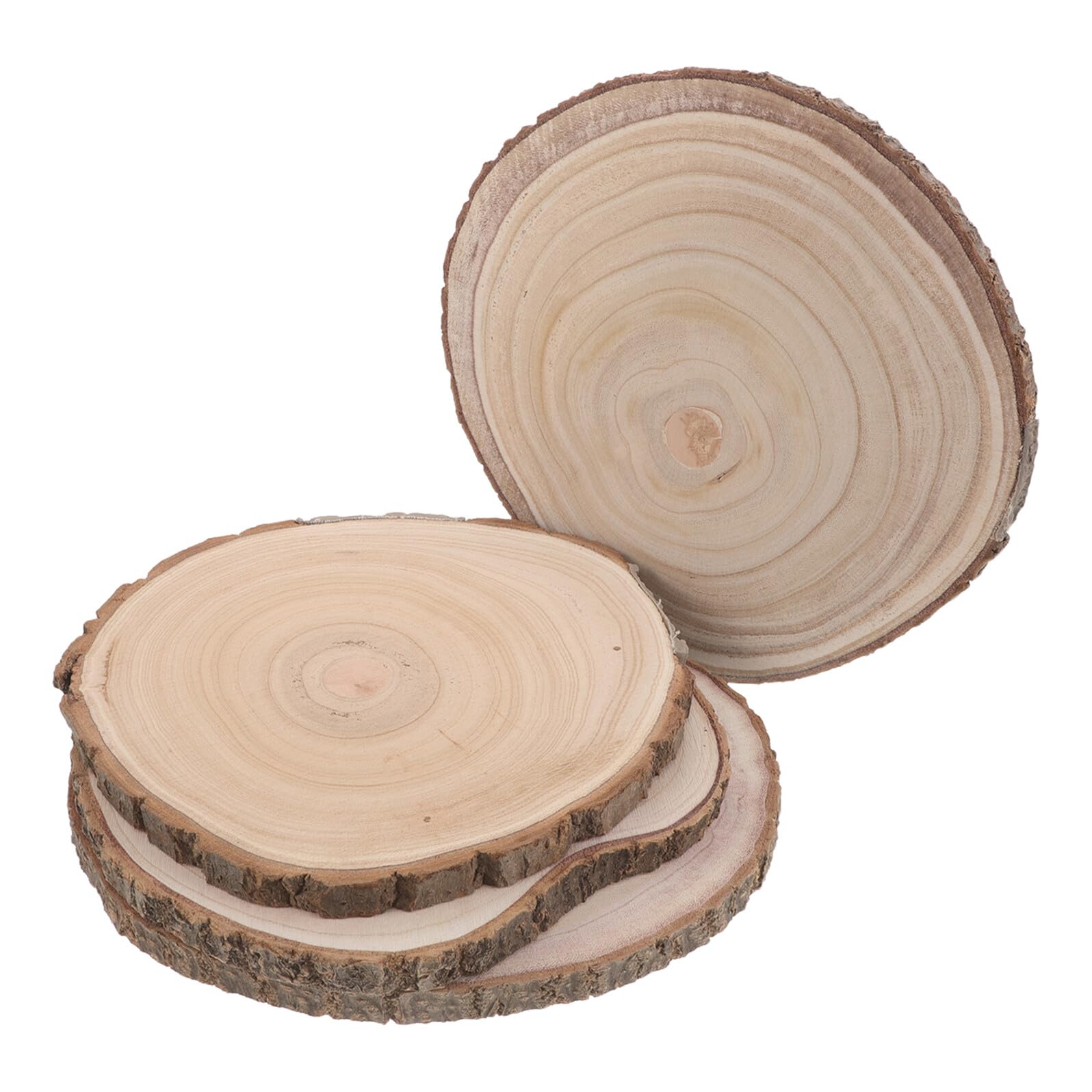 4 Sztuki Naturalnych Okrągłych Plastrów Drewna o Średnicy Surowe Drewniane Krążki Do Dekoracji Stołów Weselnych DIY Podstawki pod Wazony i Świeczki Przyjęcia i Dom