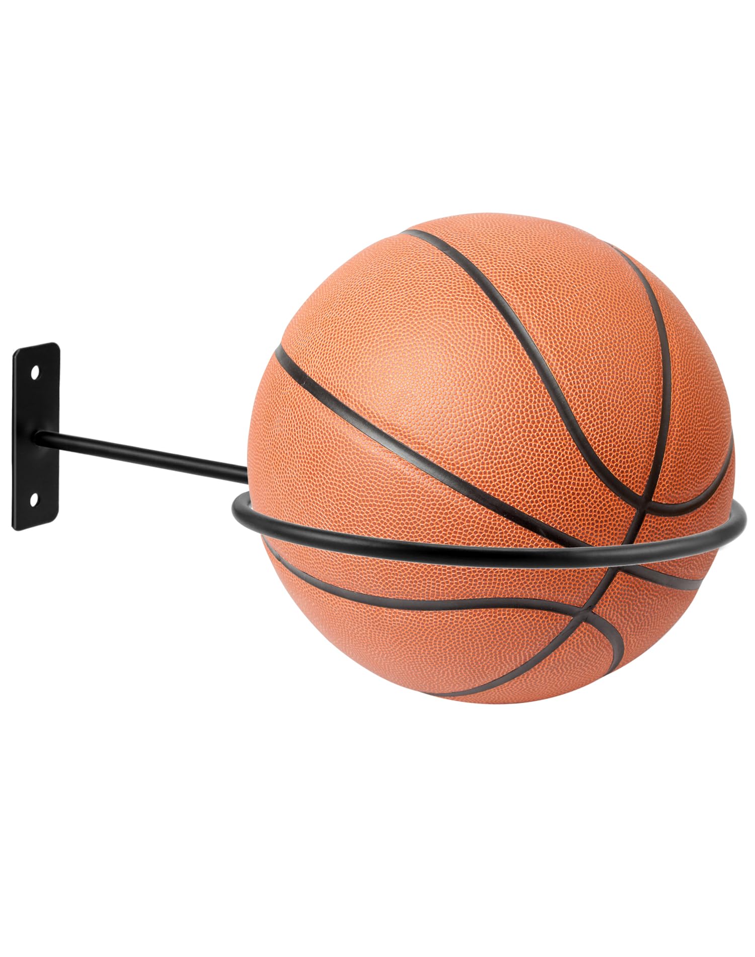 QWORK® 8 Piezas Soporte de Pared para Bolas de Metal, Soporte de Pared de Bola Montada, Negro, para Baloncesto, Balones de Fútbol, Voleibol y Más