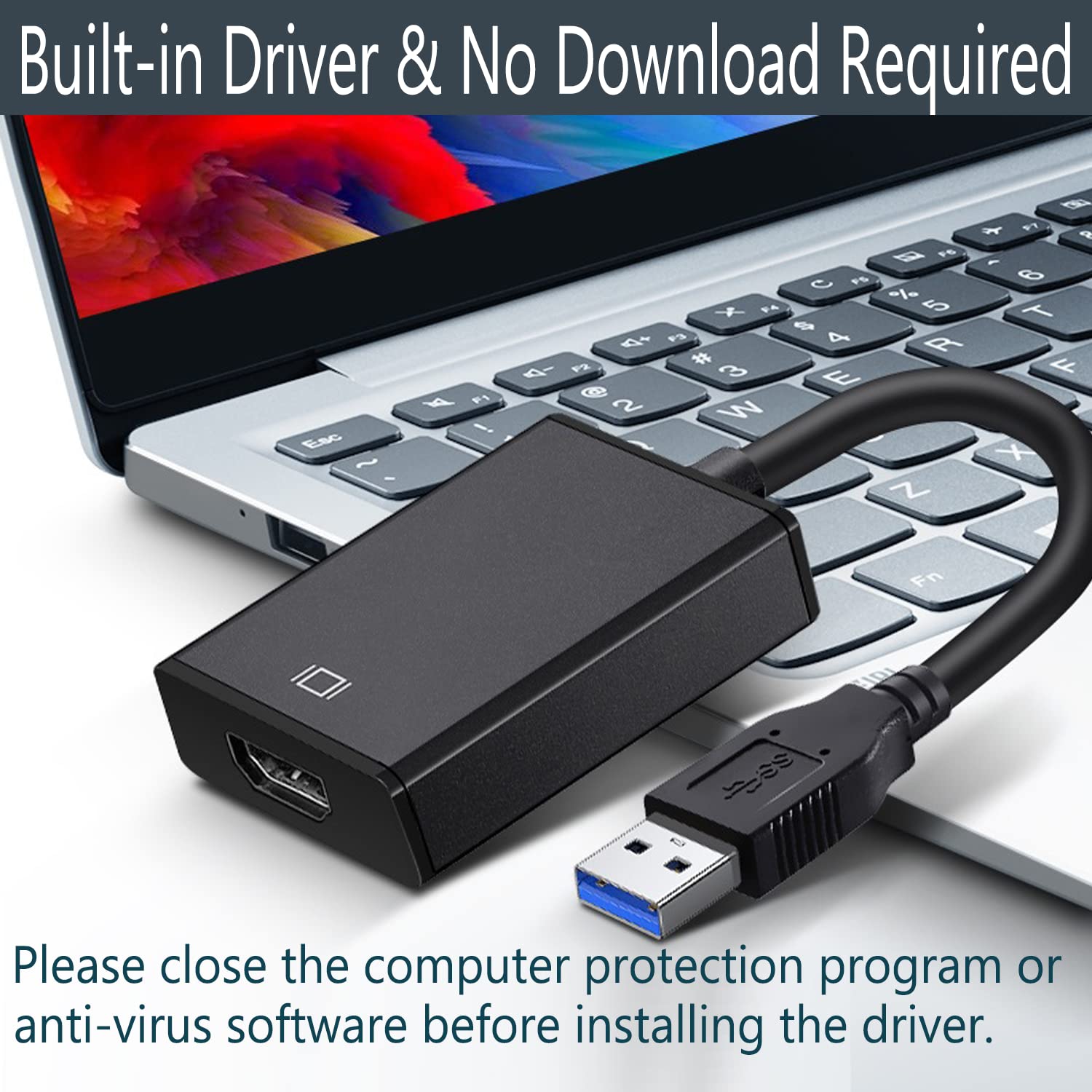 Adattatore Cavo Video USB 3.0 A HDMI HD 1080P Per PC - Foto 9