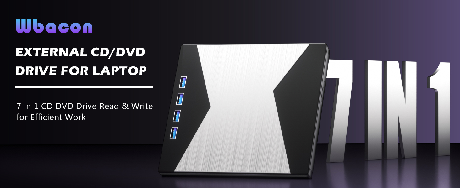 Amazon.com: Wbacon External CD/DVD Drive for Laptop, DVD Player