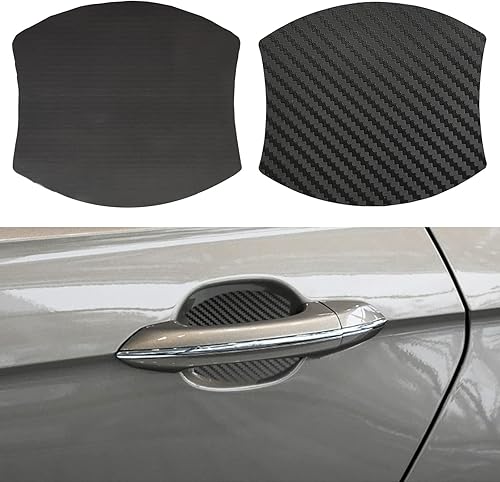 Miniatura 7 de kingsea 4 protectores de arañazos para manija de puerta de automóvil, textura magnética extraíble de fibra de carbono 3D, textura de fibra de