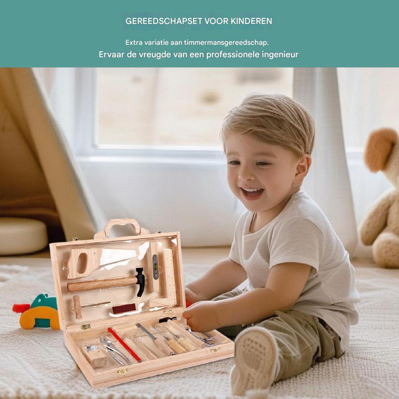 Kinder-Werkzeugset, Spielwerkzeug-Set aus Holz | Holz-Kinder-Reparatur-Werkzeugkasten, Spielzeug für , Kinder, Kleinkinder, Mädchen