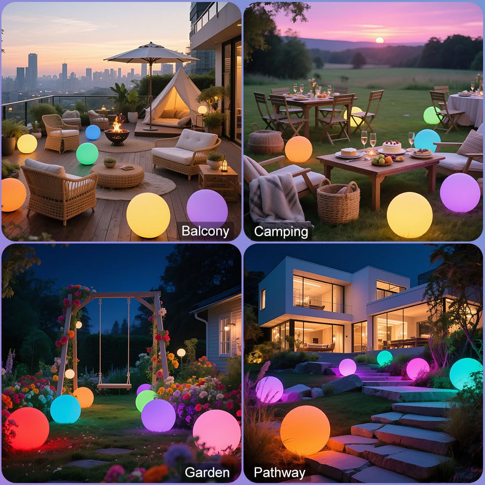 Globo solare da giardino da 30,5 cm, luce solare incandescente con telecomando, 16 RGB che cambia colore, impermeabile, grande lampada per esterni, illuminazione paesaggistica, lampada d'atmosfera con