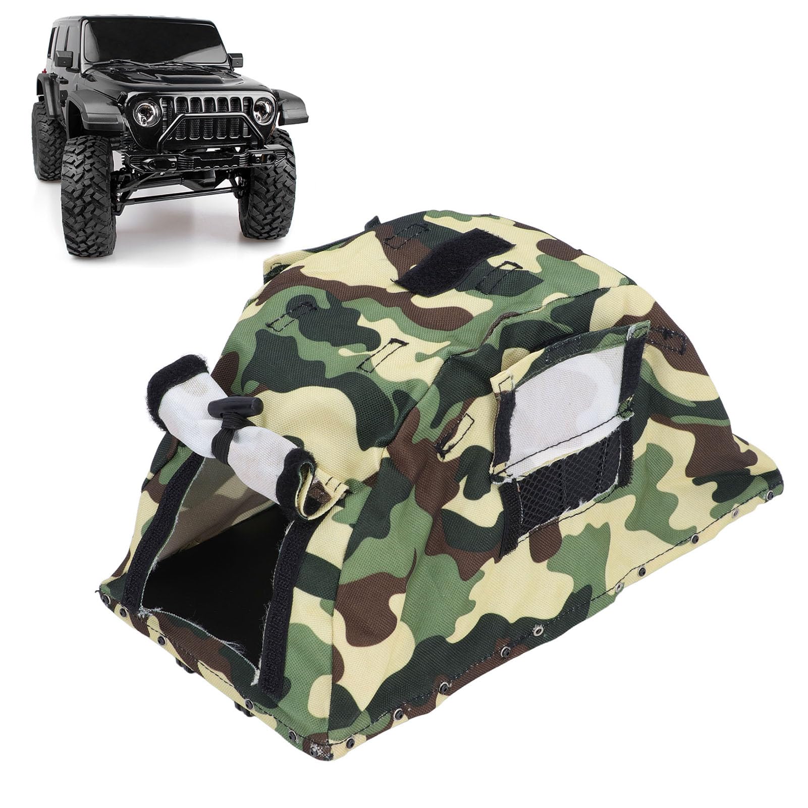 RC-Crawler-Dachzelt 1/8 1/10 RC-Zelt Simuliertes Gepäckträger-Dach-Klappzelt mit Leiterabdeckung SCX10 Capra -Crawler-Autos -Auto-Dachzelt (Tarnung)