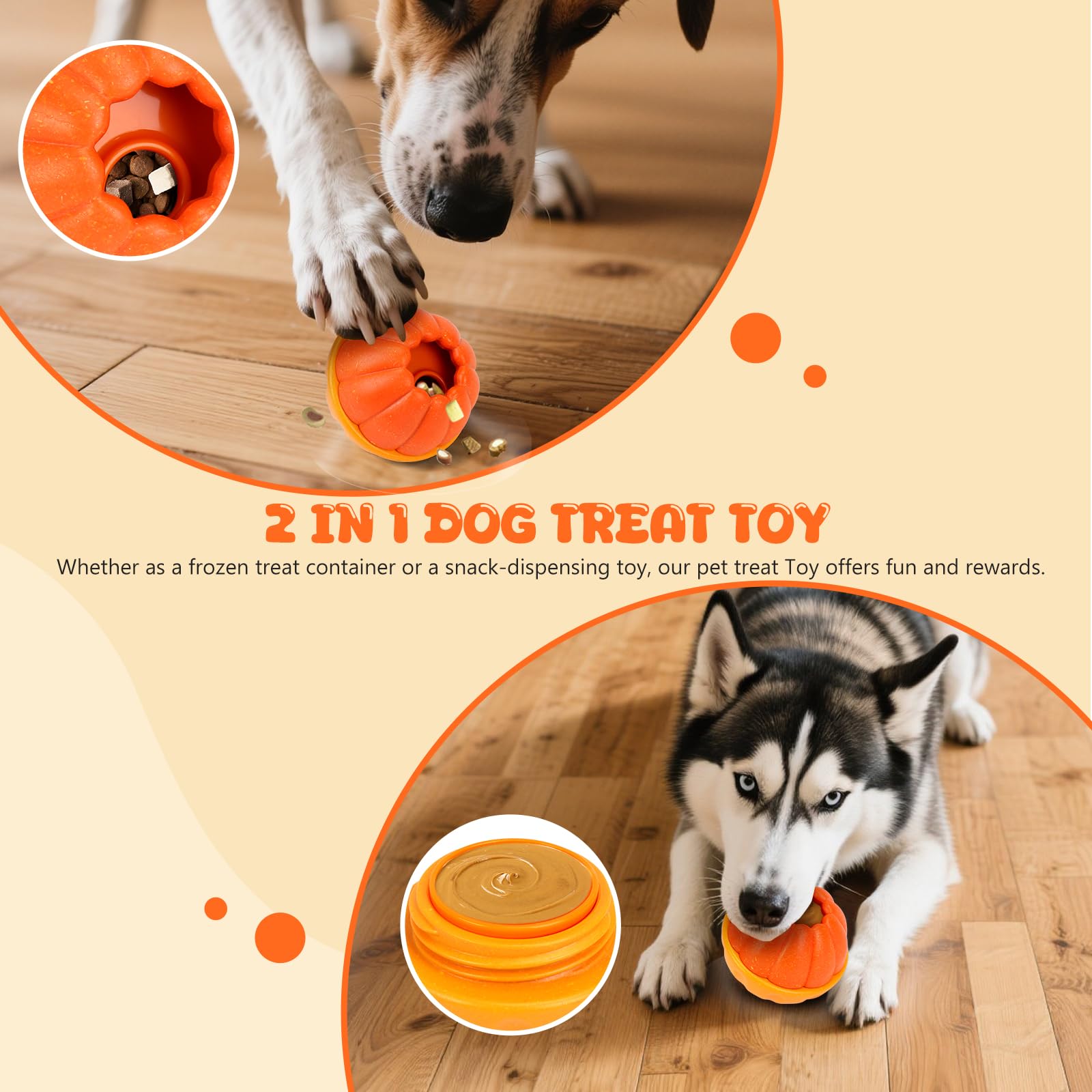 Yummy Sam Pelota de juguete para perros dispensadora de golosinas congeladas, juguetes interactivos duraderos para masticar para mantenerse ocupado para masticadores agresivos, alimentador lento para
