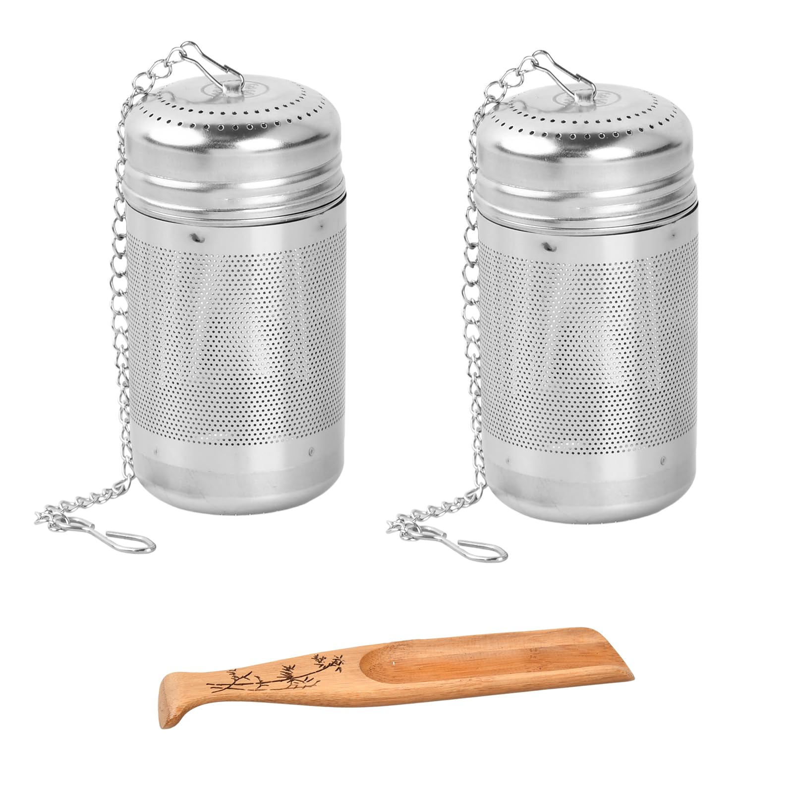 Infusor De Té Acero Inoxidable - 2 Piezas Con Gancho Cadena, Filtro Malla Fina, Para Tazas Y Teteras