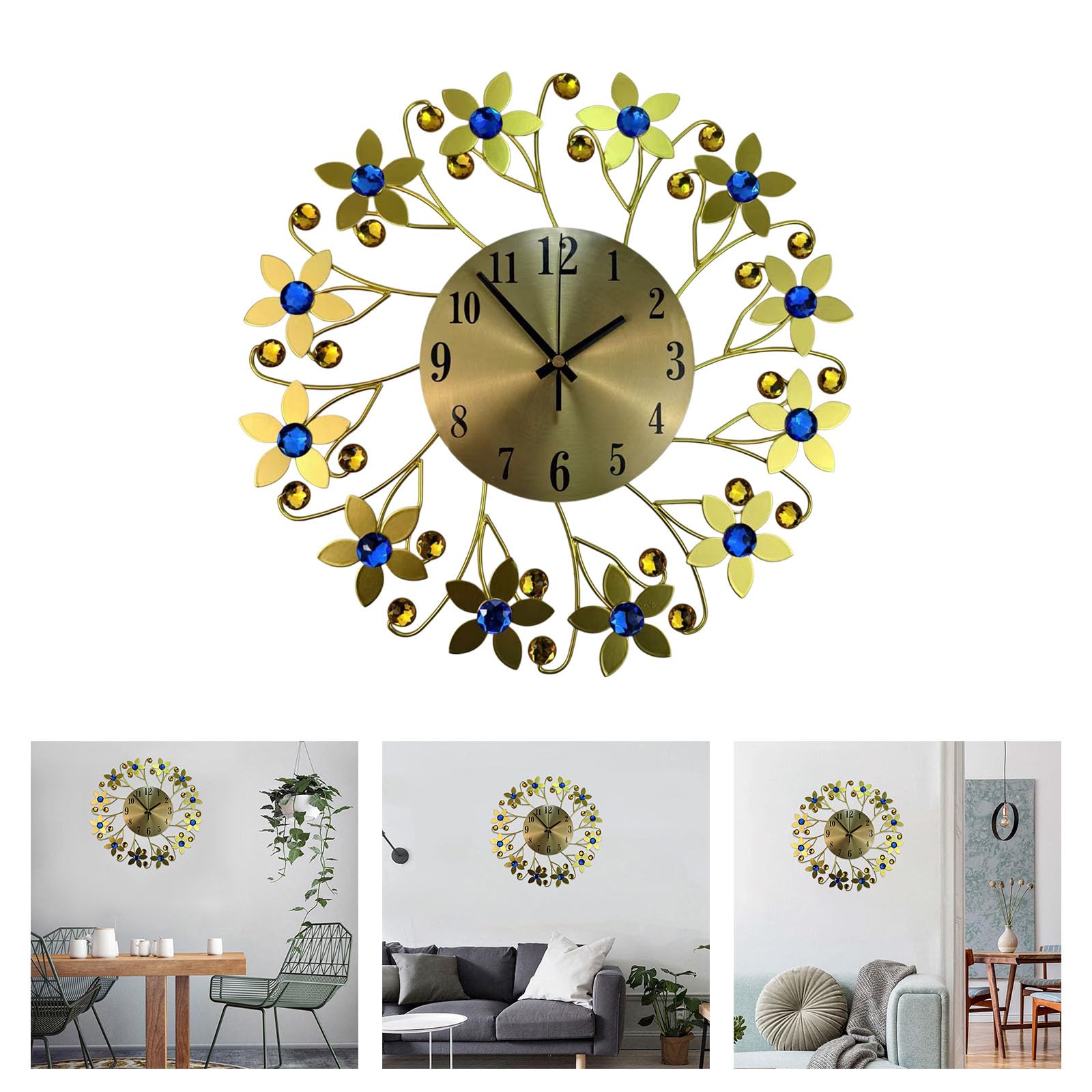 Reloj de pared silencioso contemporáneo con movimiento silencioso, números grandes y decoración sencilla Reloj de pared silencioso contemporáneo con movimiento silencioso, números grandes y decoración