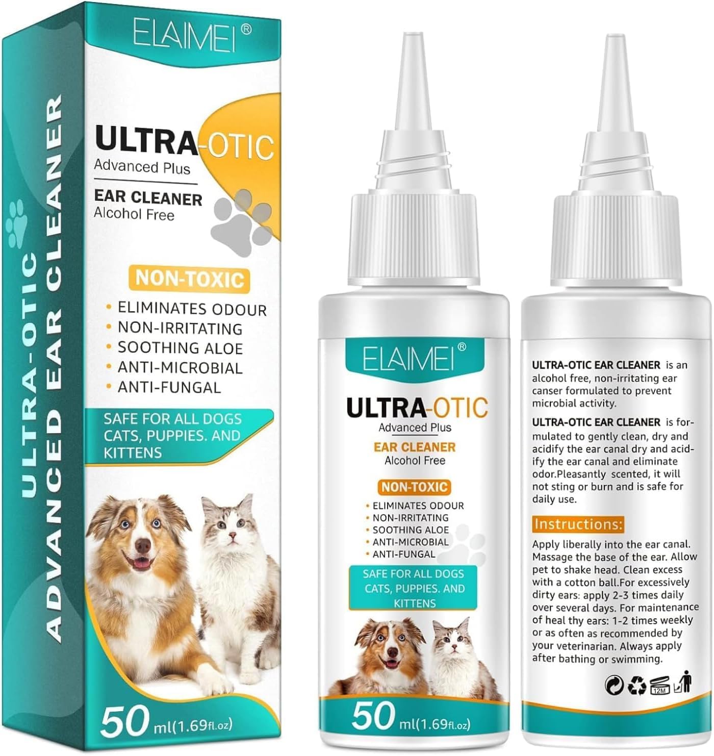 SACRED LILY Dog Ear Cleaner, Dog Ear Drops for Infection Antibiotics