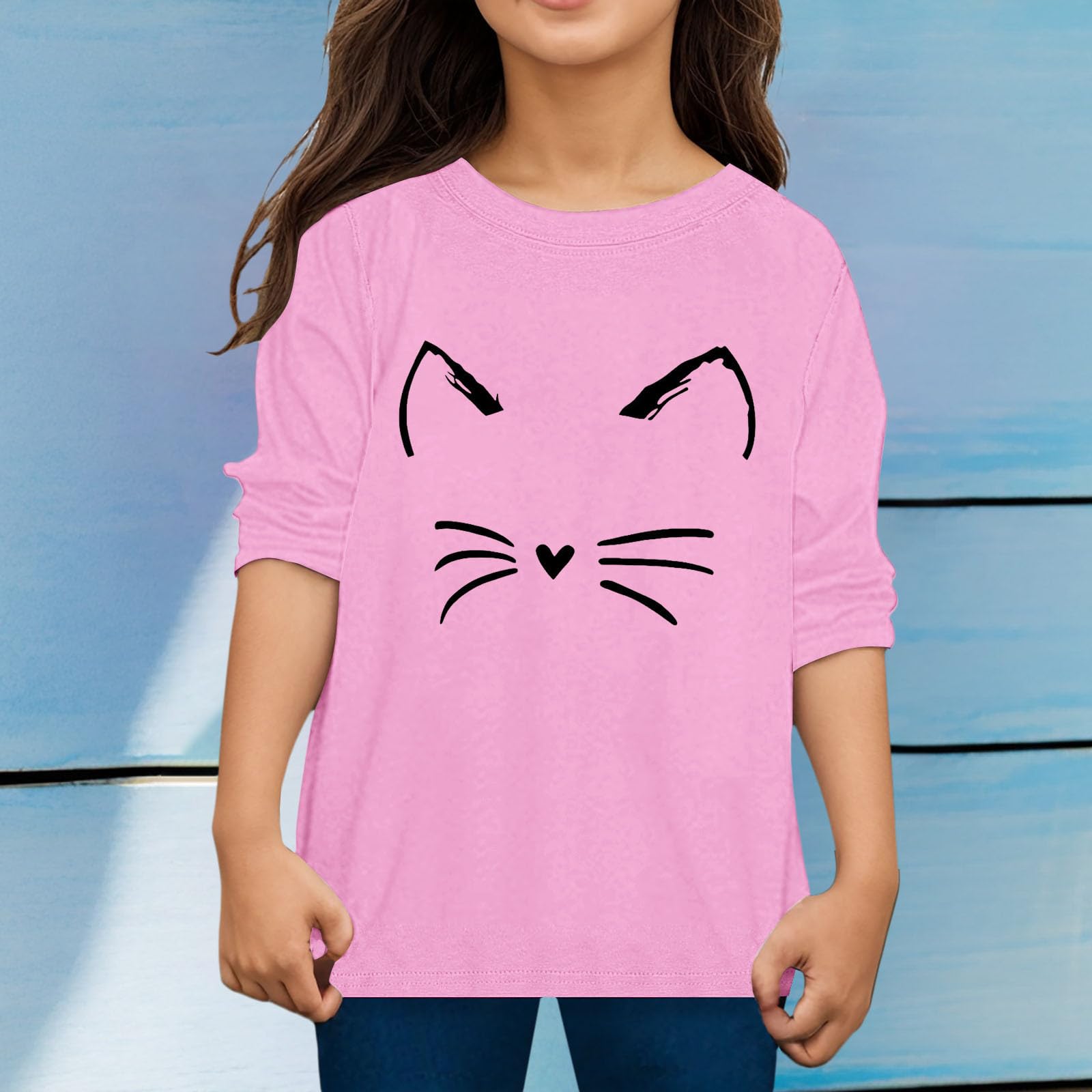 Langarm Shirt mit süßem Katzenmotiv für Kleinkinder Kinder in Herbstfarben