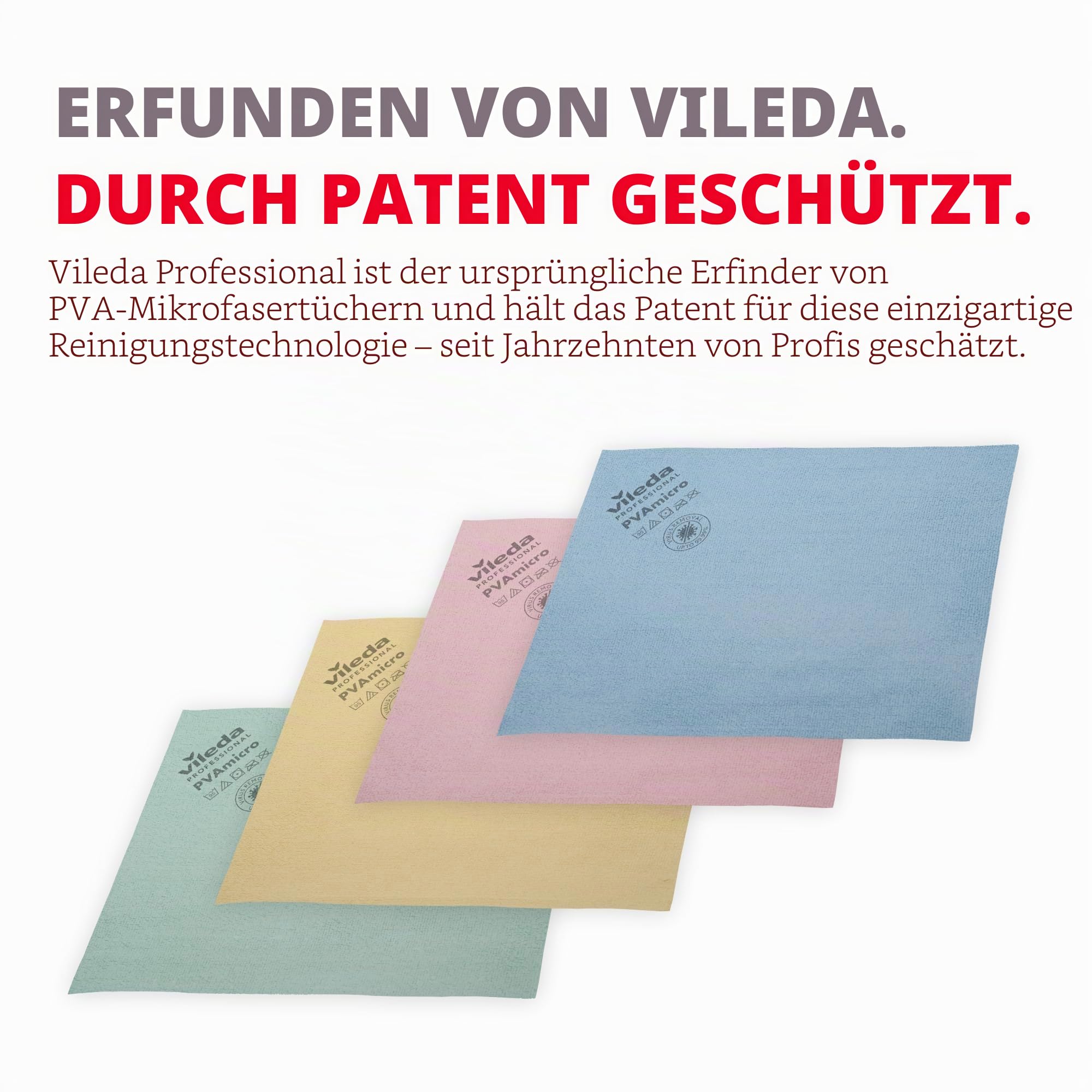 Vileda Mikro-Reinigungstuch, Rosa (Rot), 5 Stück, 38x35 cms | 38x35 cm