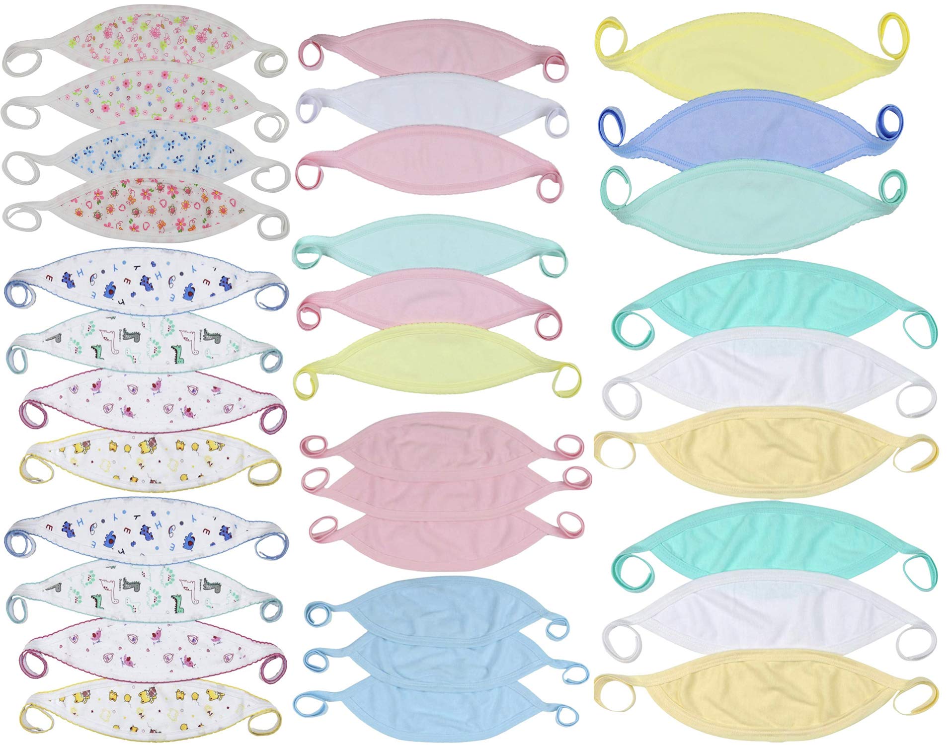 ToBeInStyle Babies' 4-Pack Comfortable Newborn Baby Belly Binder Umbilical Cord Band - Random Assorted Print Girls - One Size