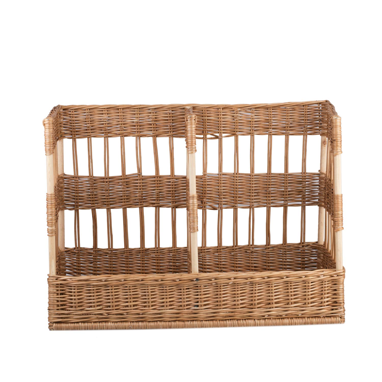 e-wicker24 Présentoir à pain debout,Corbeille baguette en osier, panier en osier rectangulaire (88x45 H14/60)