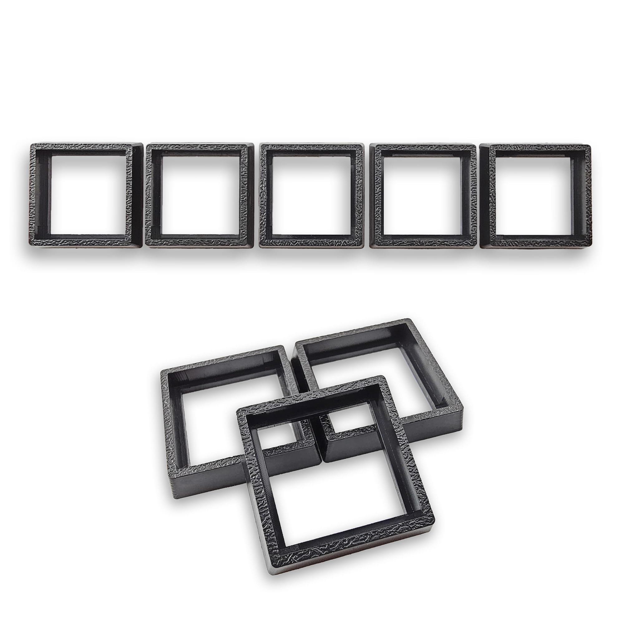 Hobby Heaven 20 to 25mm Square Bases Size Converters For Warhammer Bases - Black Miniature Bases Converters for Wargaming Miniatures Figures - Model Painting Wargame Miniatures (5 pcs)