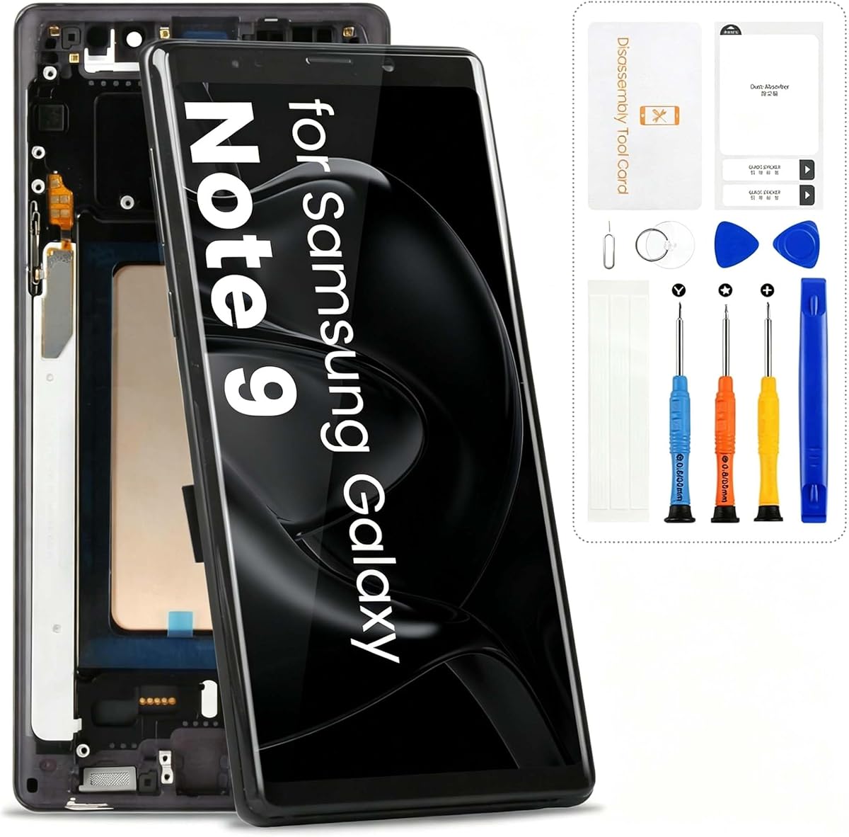 for Samsung Galaxy Note 9 Screen Replacement with Frame,Black Incell | for SM-N960U N960F,LCD Display Digitizer Touchscreen Assembly,Includes Repair Tools,No Fingerprint