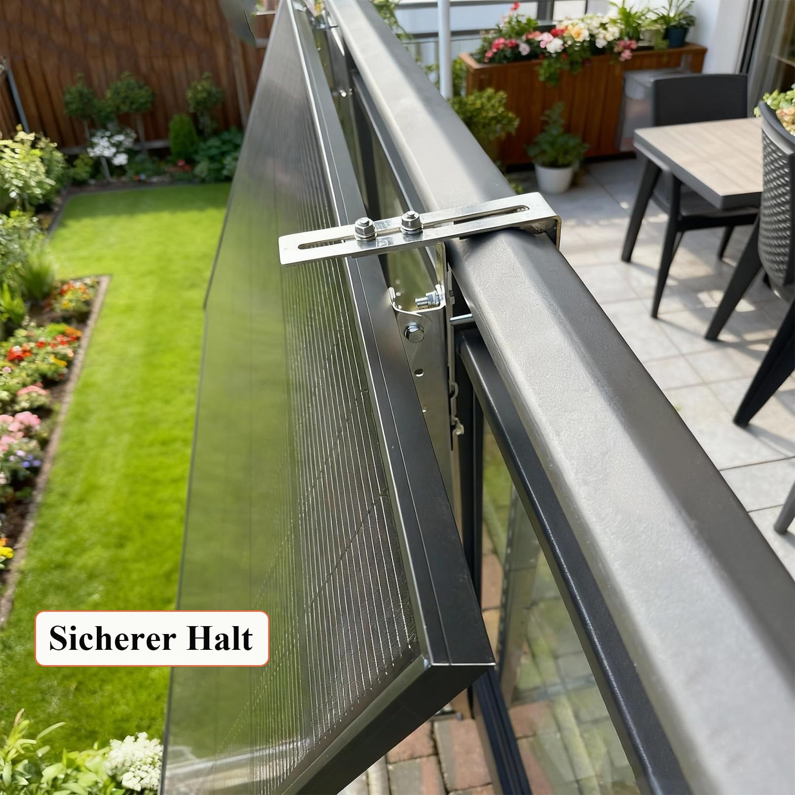 Solarhalterungen Verstellbare Solarhalterungen für Balkone Solarstromstation-Halterung Solarpanel-Aufhänger Quadratische Photovoltaik-Halterung für Solarpanels (4er-Pack)