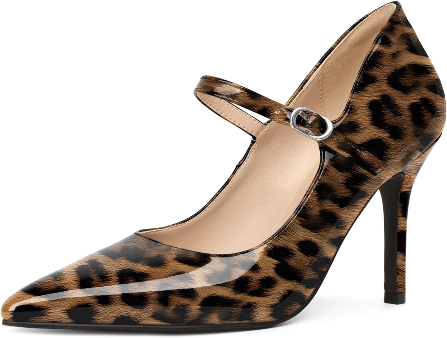 YODEKS Womens Mary Jane High Heel Pumps 8cm Stilettos Pointed Toe Court Shoes Office Party Wedding Dress Shoes