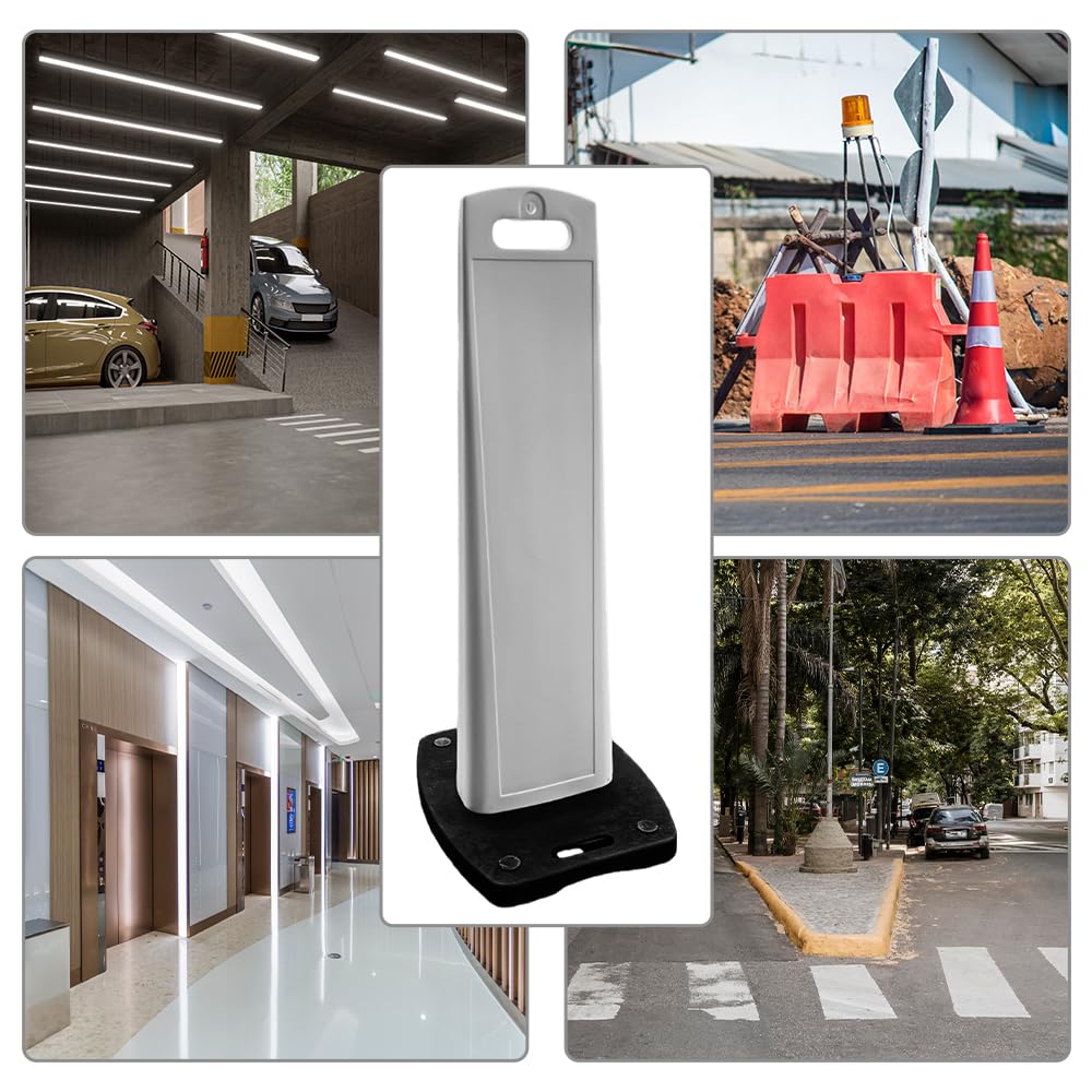 BERRY Poteau de délimitation flexible de 110 cm avec base lestée de 10 kg – Borne de circulation rebondable robuste avec poignée de transport – Idéal pour les parkings, les hôtels et la gestion