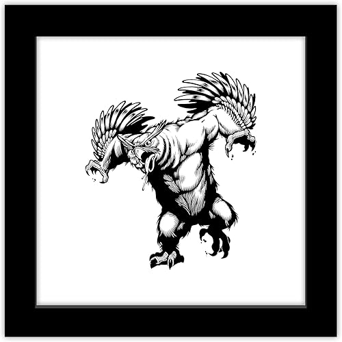 Trends International Gallery Pops Dungeons & Dragons - Arte de pared clásico de Owlbear, versión enmarcada negra, 12 x 12 pulgadas