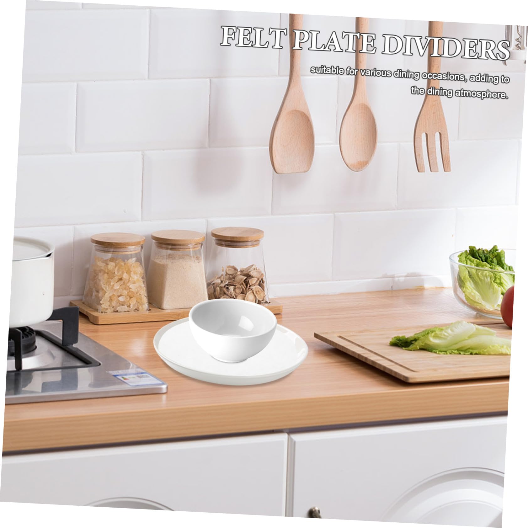 50 Piezas Protector de Placa Fieltro Separador de sartenes agarraderas para ollas de Cocina White